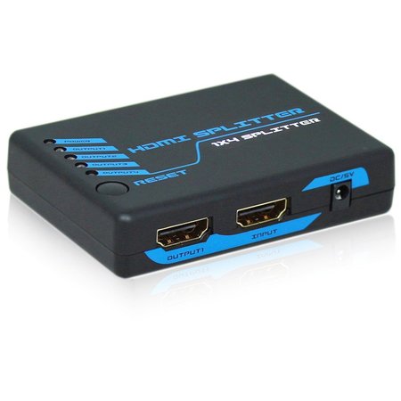 QUEST TECHNOLOGY INTERNATIONAL HDMI 4K2K Splitter, V2.0 (18Gb) - 1X4 Splitter HDI-4214